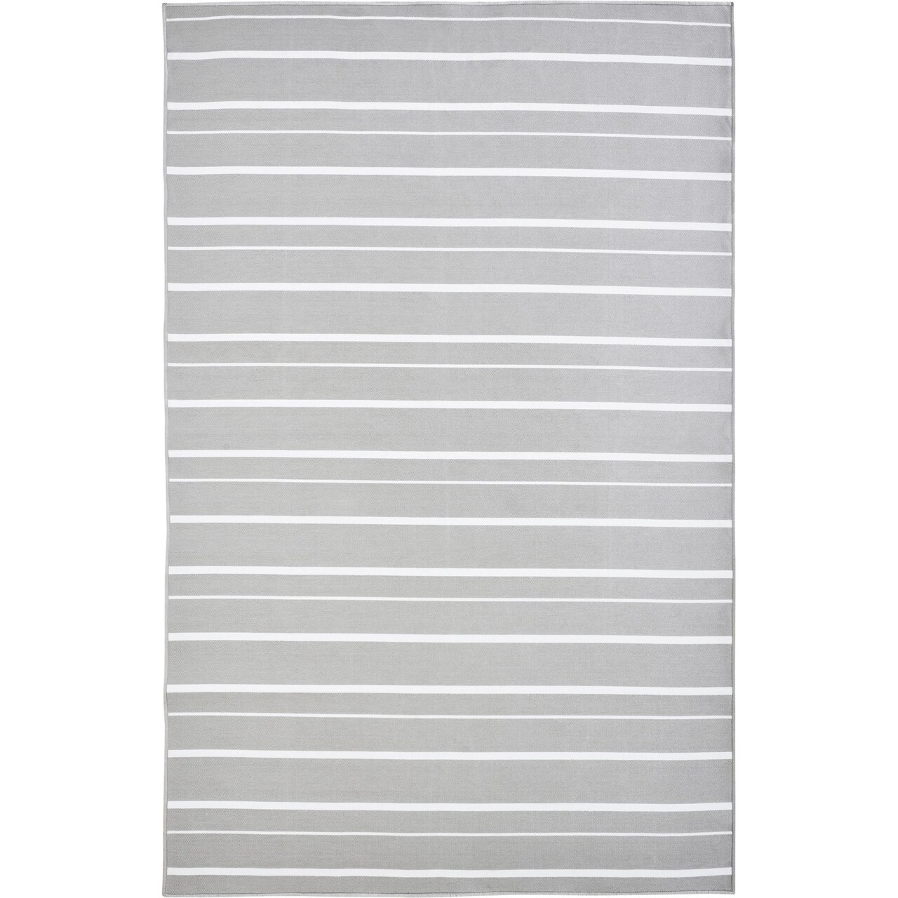 Signature Home Collection Striped Rectangular Outdoor Area Throw Rug - 3' x 4' - Gray and White